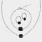 3x-Turmalin-Energie-Schmuckset Silber